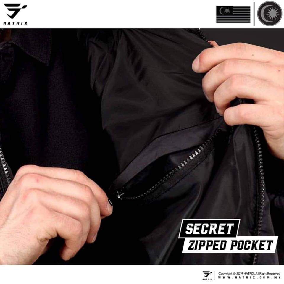 HATRIX Hoodie Malaya Blackout Series secret zipped pocket